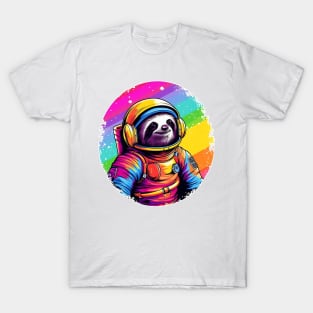 Rainbow Sloth Astronaut T-Shirt